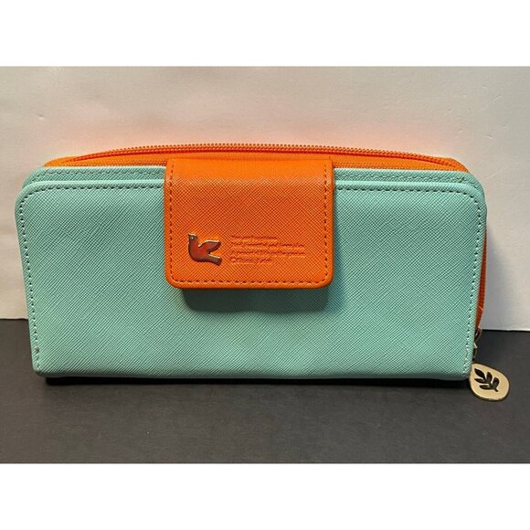 Shinzi Katoh Handbags - Shinzi Katoh clutch purse wallet canvas zipper blue